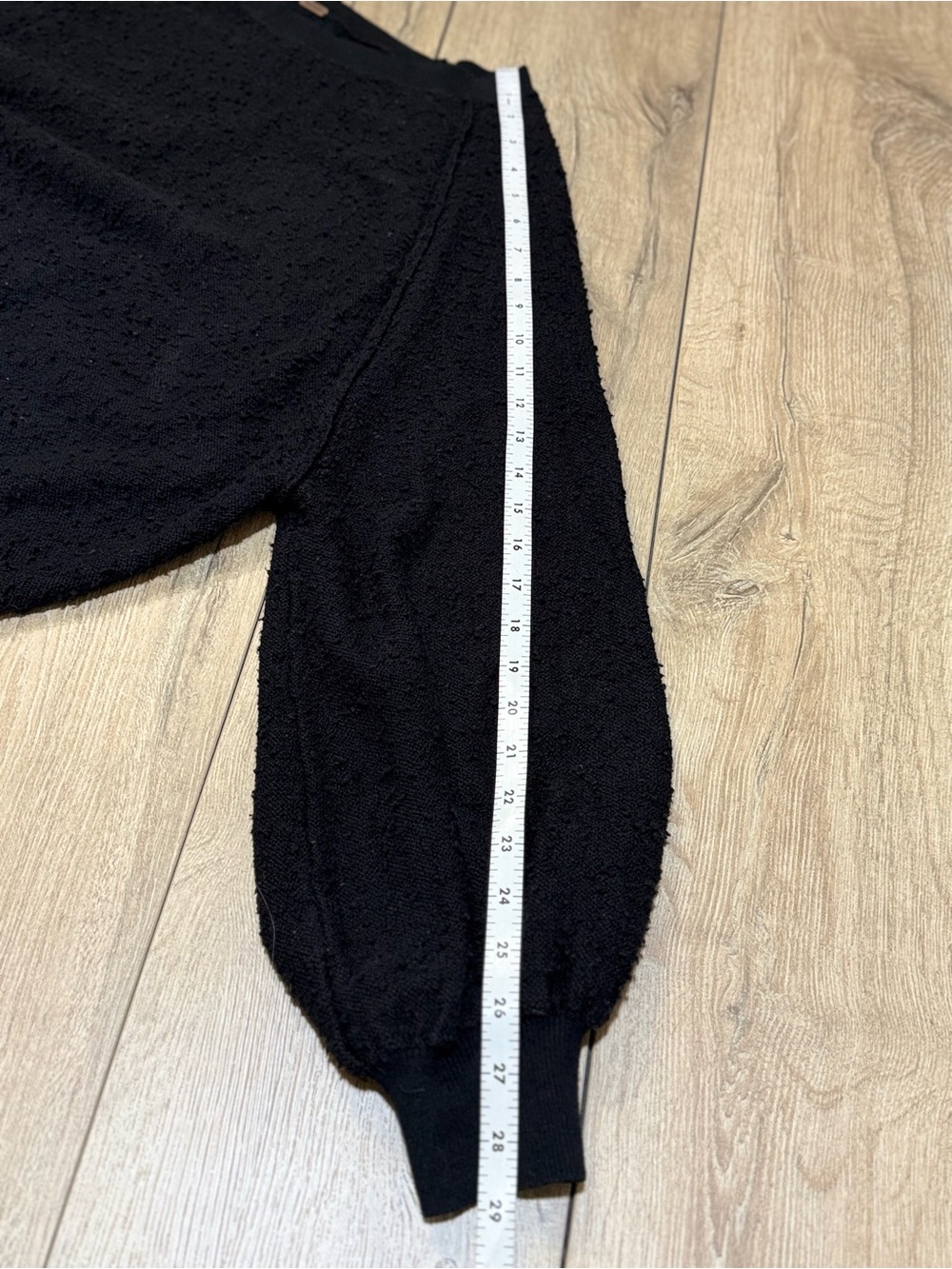 Free People Found My Friend Pullover Black Textured Sweatshirt Size Small - Picture 11 of 12